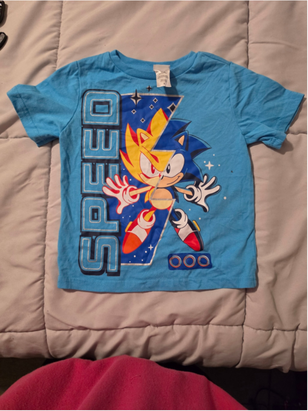 Boys Sonic the Hedgehog Graphic Tee Size 4 Blue Yellow